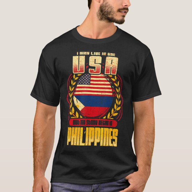 T-shirt Je Vis Peut-Être Aux Etats-Unis Mais Mon Histoire  (Devant)