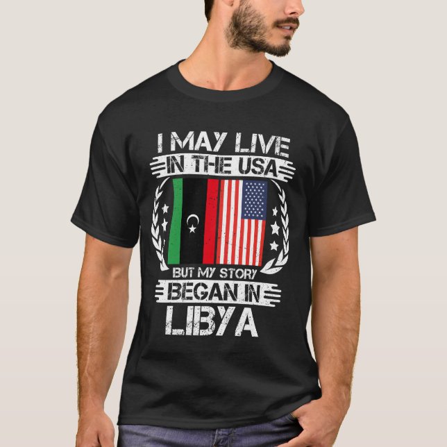 T-shirt Je Vis Peut-Être Aux États-Unis Mais Mon Histoire  (Devant)