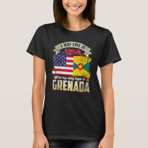 T-shirt Je Vis Peut-Être Aux Etats-Unis Mais Mon Histoire 
