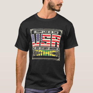T-shirt Je Vis Peut-Être Aux Etats-Unis Mais Mon Histoire 