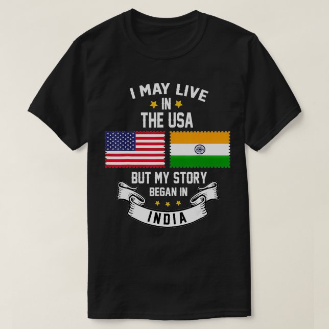 T-shirt Je Vis Peut-Être Aux États-Unis Mais Mon Histoire  (Design devant)