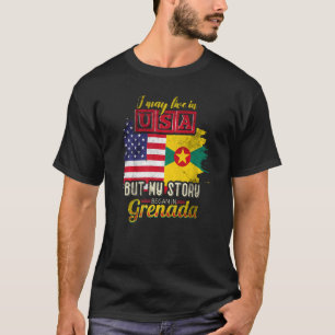 T-shirt Je Vis Peut-Être Aux Etats-Unis Mais Mon Histoire 