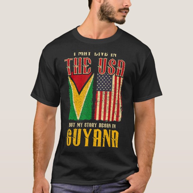 T-shirt Je Vis Peut-Être Aux Etats-Unis, Mais Mon Histoire (Devant)
