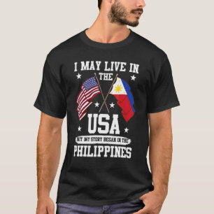 T-shirt Je Vis Peut-Être Aux Etats-Unis, Mais Mon Histoire