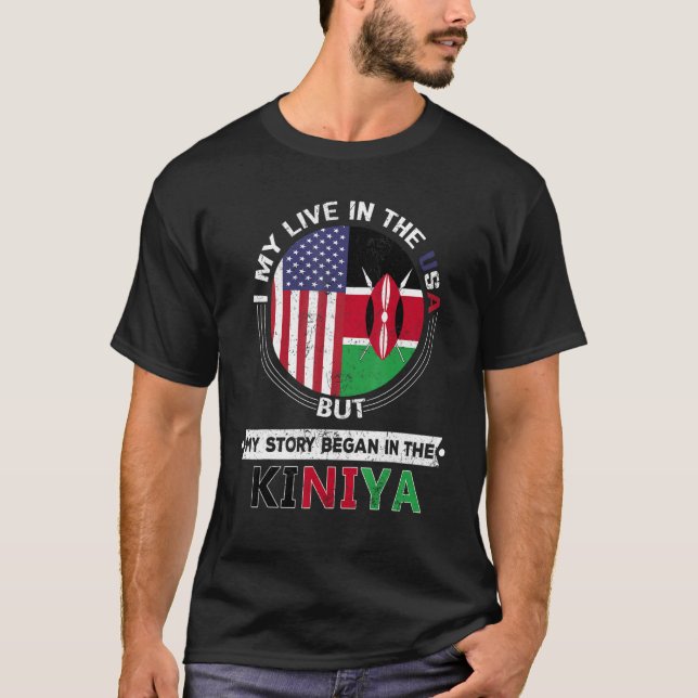 T-shirt Je Vis Peut-Être Aux États-Unis Mais Mon Histoire  (Devant)