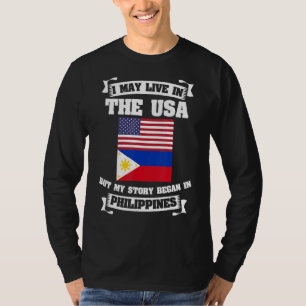 T-shirt Je Vis Peut-Être Aux Etats-Unis Mais Mon Histoire 