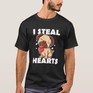 T-shirt Je vole Coeurs Carlin Chien Design Propriétaire du