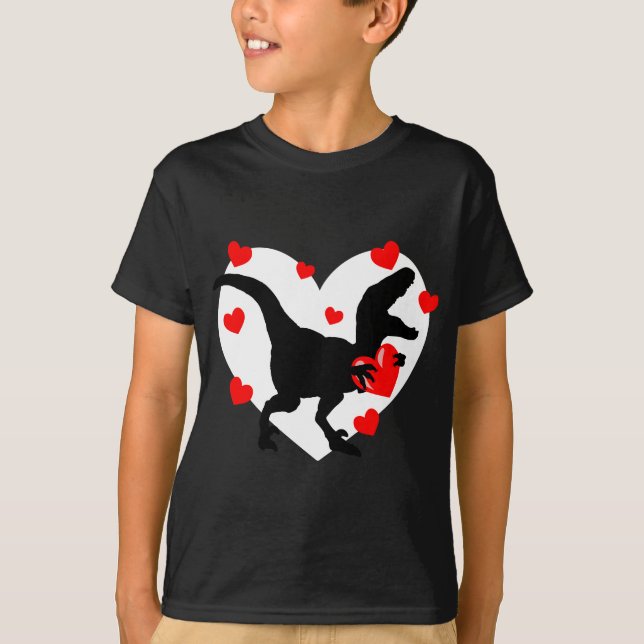 T-shirt Je vole Coeurs Loveasaurus T-rex Dinosaur Fans (Devant)