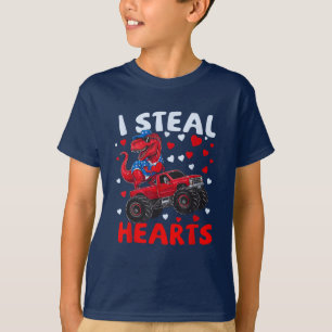 T-shirt Je vole Coeurs Valentines Jour Dinosaure