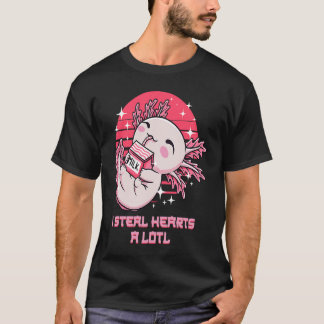 T-shirt Je vole des coeurs beaucoup Axolotl Humour Salaman