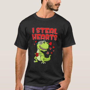T-shirt Je vole des coeurs mignons T Rex Dino Saint Valent