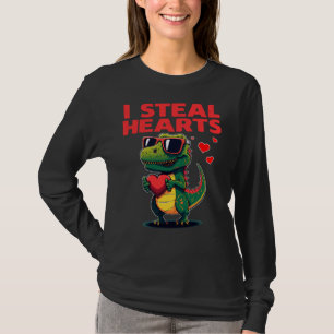 T-shirt Je vole des cœurs rex mignon valentines day garçon