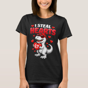 T-shirt Je vole des cœurs T Rex Saint-Valentin 67 Meme 6 7
