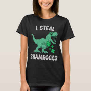 T-shirt Je vole le jour de Shamrocks st patrick Dinosaur