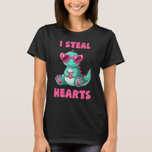 T-shirt Je vole les coeurs, Dino avec le coeur