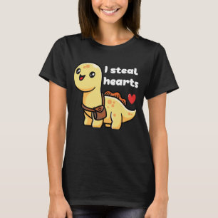 T-shirt Je vole les coeurs Saint Valentin Dinosaure