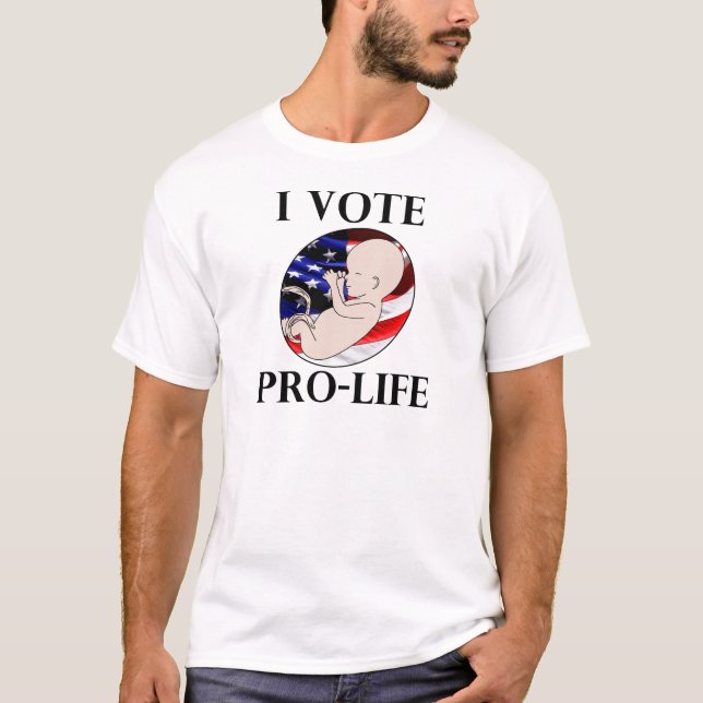 T-shirt Je vote contre l'avortement et l'euthanasie (Devant)
