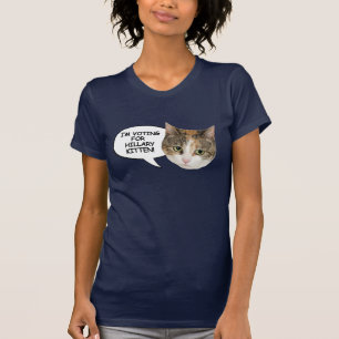 T-SHIRT JE VOTE POUR HILLARY KITTEN