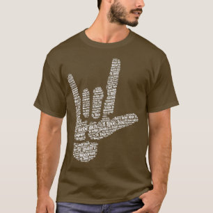 T-shirt Je vous aime dans 40 langues différentes ASL Cadea