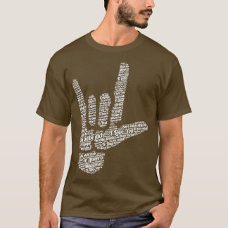 T-shirt Je vous aime dans 40 langues différentes ASL Cadea
