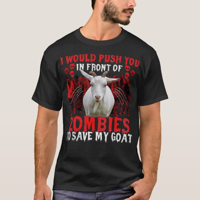 T-shirt Je Vous Poussais Devant Les Zombies Pour Sauver Mo (Devant)