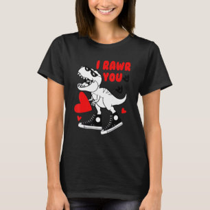 T-shirt Je vous Rawr Valentine's Day Heart Cute Dinosaur