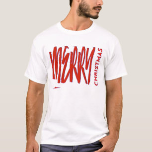 T-shirt Je Vous Souhaite Un Joyeux Noël Rouge Élégant Mode
