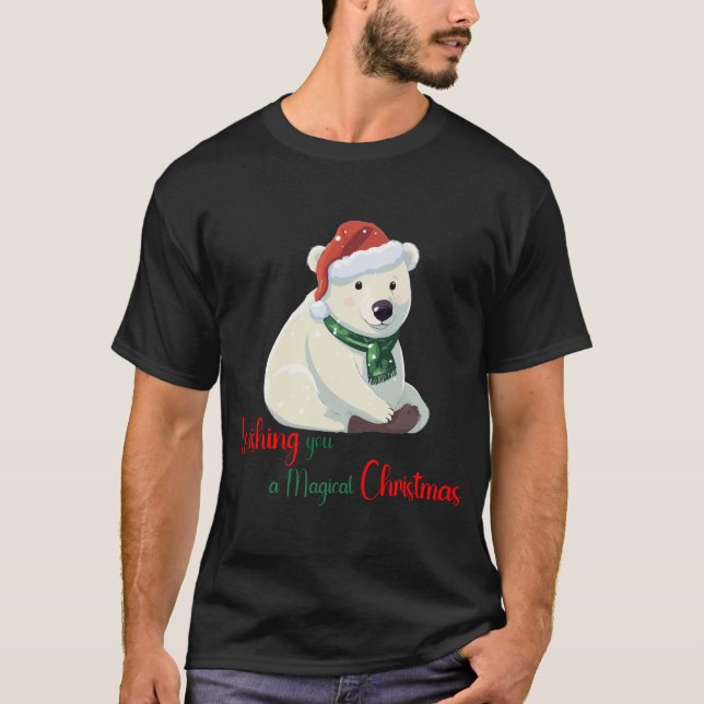 T-shirt Je vous souhaite une bière de Noël magique (Devant)