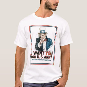 T-shirt JE VOUS VEUX copie vintage d'affiche d'Oncle Sam