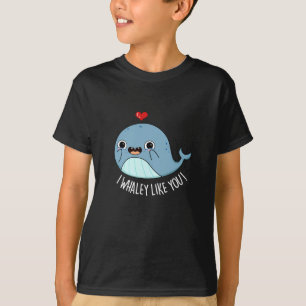 T-shirt Je Whaley Aime Vous Drôle Baleine Pun Dark BG
