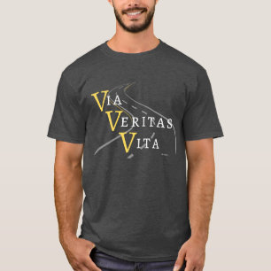 T-shirt Jean 14:6 : Écriture latine : Via, Veritas, Vita
