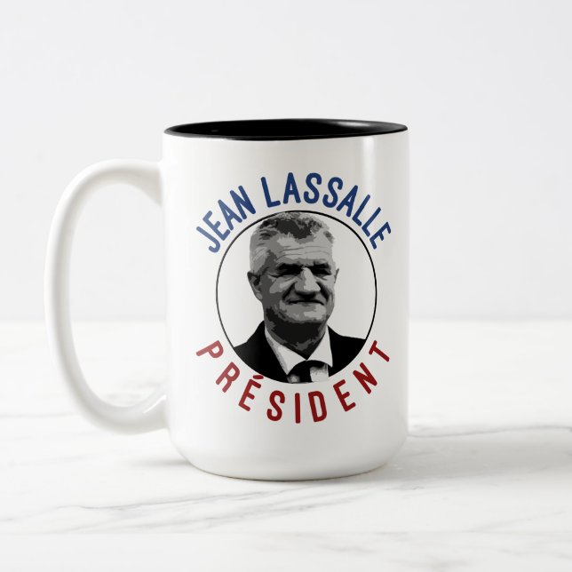 T-shirt Jean Lassalle President 2022 Two-Tone Coffee Mug (Left)