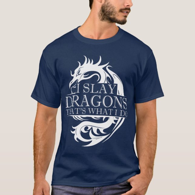 T-shirt J'Écris Des Dragons C'Est Ce Que Je Fais Dragon Sl (Devant)