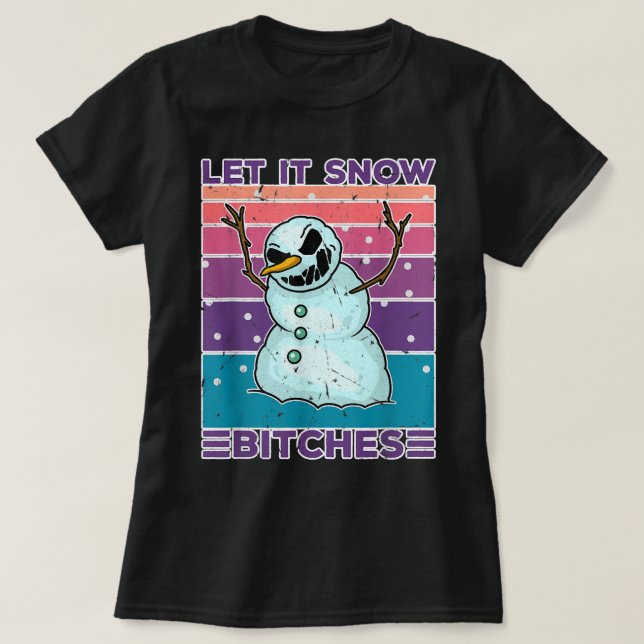 T-shirt Jeezy méchant grincheux bonhomme de neige Noël hiv (Design devant)