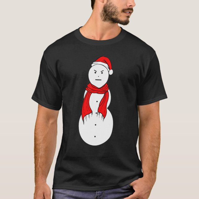 T-shirt Jeezy Snowman Mad Snowman Noël (Devant)