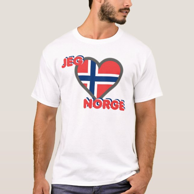 T-shirt Jeg Elsker Norge (amour Norvège d'I) (Devant)