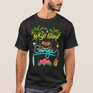 T-shirt Jekyll Island Georgia Beach Summer Palm Sun Set Pa