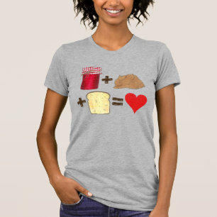 T-shirt Jelly + Beurre d'arachide + Pain = Coeur d'amour