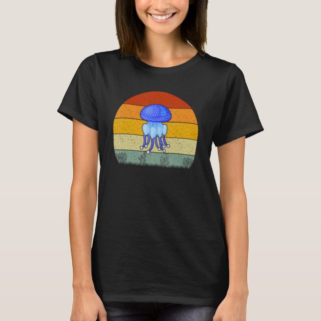 T-shirt Jellyfish  Retro Style Vintage (Devant)