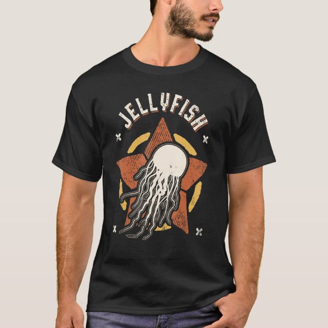 T-shirt Jellyfish Vintage Retro Classic Animal (Devant)