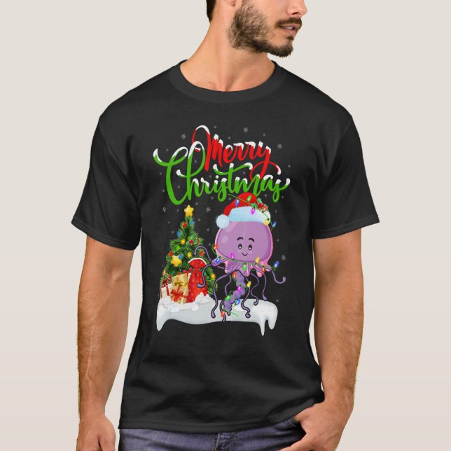 T-shirt Jellyfish   Xmas Decorations Santa Jellyfish Chris (Devant)