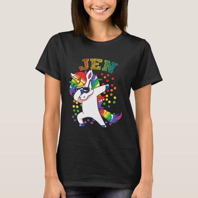 T-shirt Jen Dabbing Unicorn (Devant)
