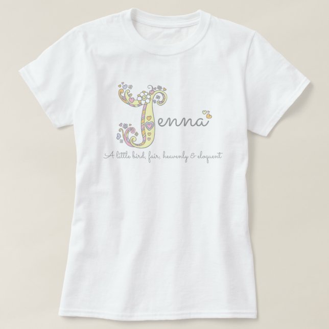 T-shirt Jenna girls J name signifie tee monogramme (Design devant)
