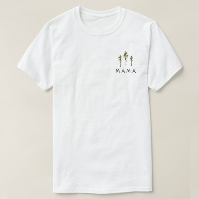 T-shirt JENNA Russe Aquarelle Pine Tree Mama (Design devant)