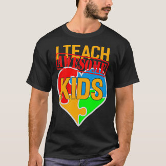 T-shirt J'Enseigne Awesome Kids Cute Autisme Éducation Spé