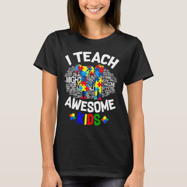 T-shirt J'Enseigne La Sensibilisation sur l'autisme Super  (Devant)