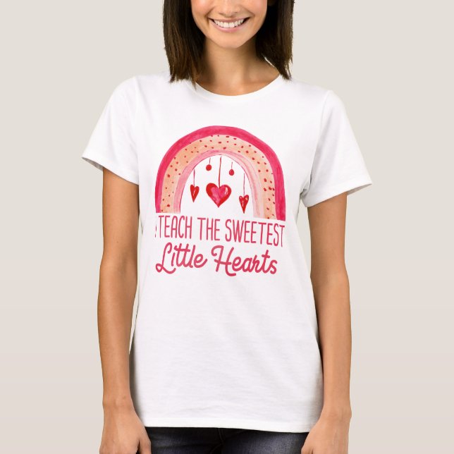 T-shirt J'Enseigne Le Petit Coeur Le Plus Doux Professeur  (Devant)