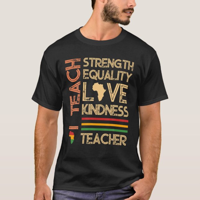 T-shirt J'enseigne l'égalité de force Histoire noire BHM A (Devant)