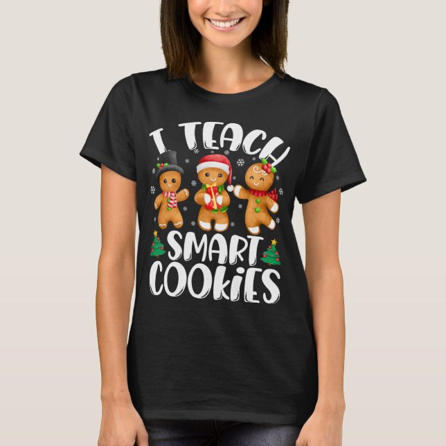 T-shirt J'Enseigne les biscuits intelligents Noël Enseigna (Devant)
