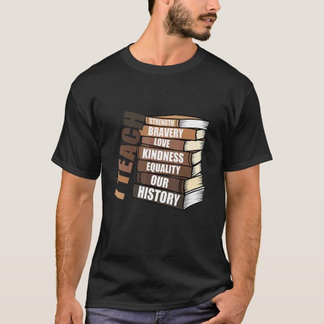 T-shirt J'Enseigne Notre Histoire Enseignant Histoire Noir (Devant)